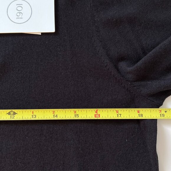 1901 Women Classic Luxurious Cardigan Button-Up Pima Cotton Blend Black Size M - Picture 7 of 8